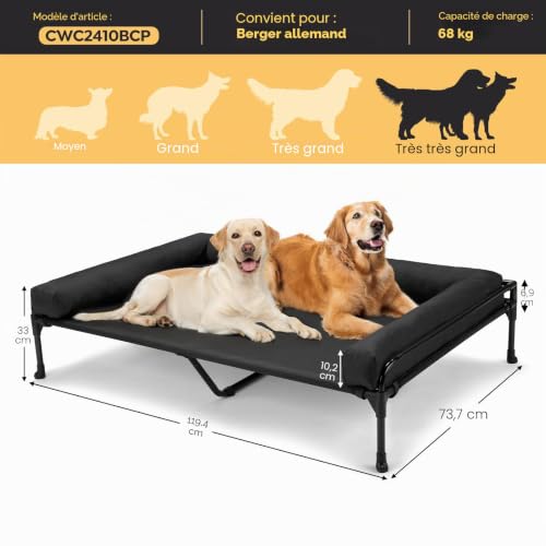 Transat chien avec bolster amovible lavable robuste - 4