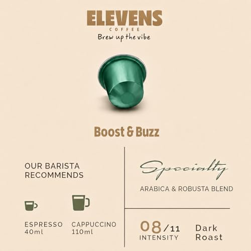 Image of ELEVENS COFFEE | Explorer's Pack | Specialty & Single Origin Coffee Capsules | 100% Arabica & Robusta | Medium, Dark & Medium Dark Roast | Intensity 7, 8 & 10 | Compatible with Nespresso (Pack of 1)