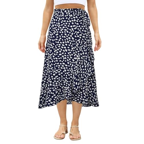 Jupes irrégulières élégantes imprimé floral style asymétrique chic