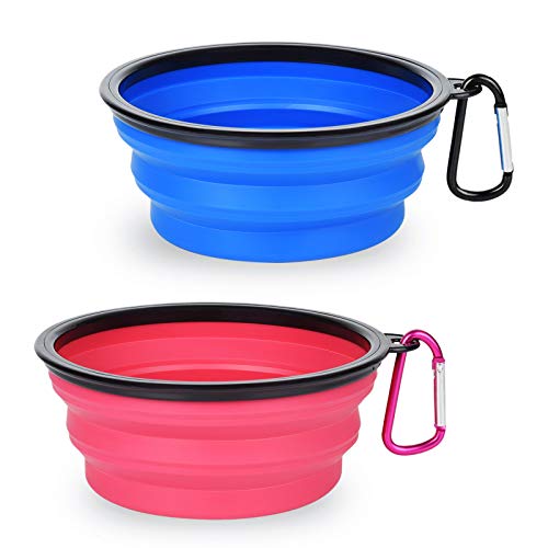 PetBonus 2-Pack Silicone Collapsible Dog Bowls