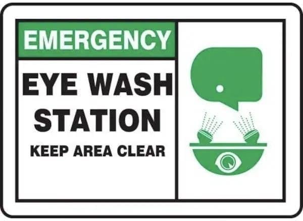 EMERGENCY SAFETY SIGN EYE WASH, Mfr: MFSD927XL-A