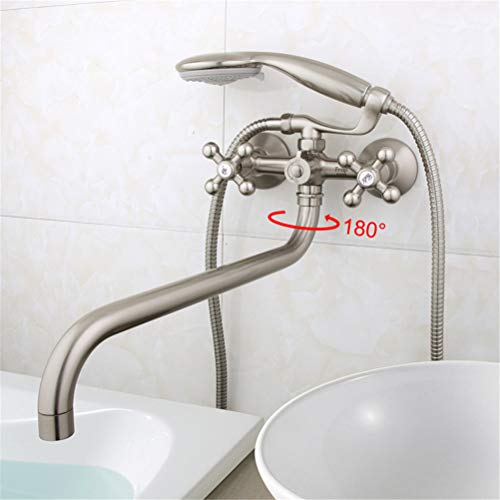 Robinet de baignoire avec douchette mural sortie 36cm - 4