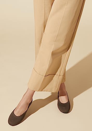 Arromic Flats Shoes for Women, Washable Round Toe Knit Ballet Flats Shoes with Comfortable Heel Cushions, Soft Slip on Dressy Shoes for Business Casual, Office, Work, Wedding Coffee2