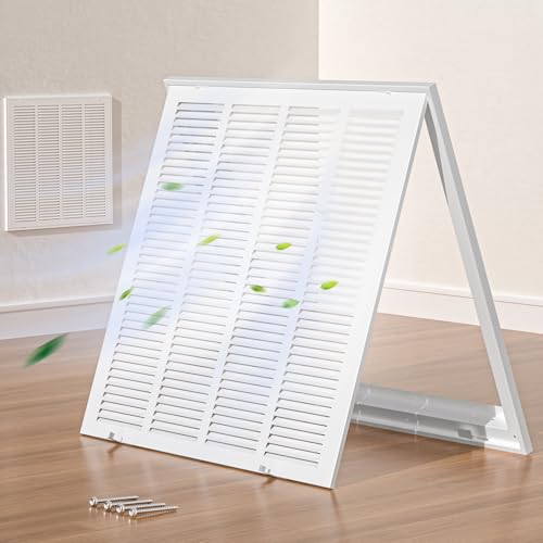 Fits 20x20 Duct Opening Hon&Guan Steel Return Air Grille with Removable Door HVAC Vent Cover Grill for Home Ceiling or Wall Compatible with 1 Inch Filters External Dimensions: 22.4W x 22.4H