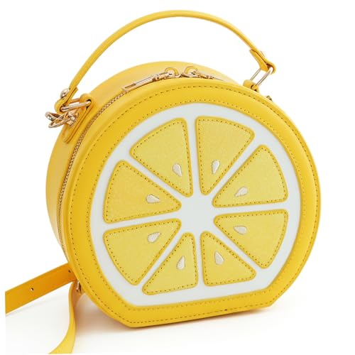 Sac à main amusant en cuir PU de qualité supérieure motif citron