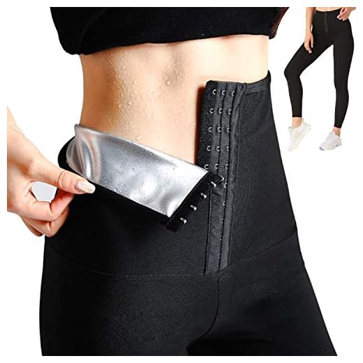 Sauna Sweat Shapewear High Waisted Leggings Long Pants Workout Suit Waist Trainer Weight Loss Lower Body Shaper Sweatsuit Exercise Fitness Gym Yoga, Inner Vinyl for Women Men