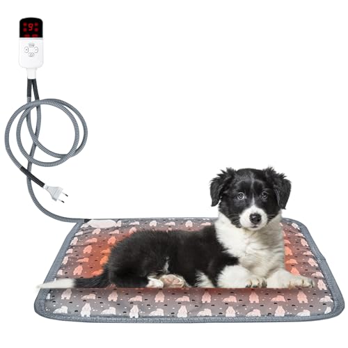 Haustier-Heizkissen, Haustier Heizkissen Für Katzen Hunde, Elektrische Heizmatte Wasserdicht, Wärmedecke Katze, 9 Einstellbare Temperaturstufen,...