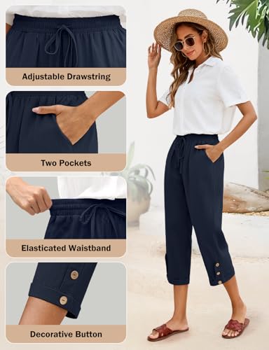 Chic elegant décontracté pantalon en coton au tomber fluide parfait - 4