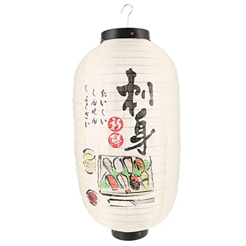 OSALADI Japanese Lantern Traditional Outdoor Hanging Lantern Sushi Restaurant White Lamp Shades for Sushi Party Outdoor Decor