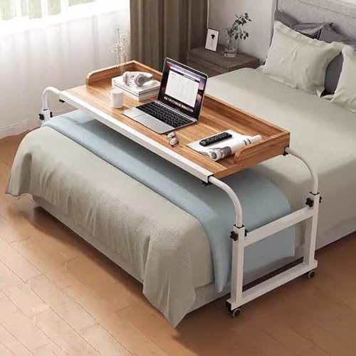 Bureau d'ordinateur sur lit réglable avec roulettes et plateau multifonctionnel mobile - 2