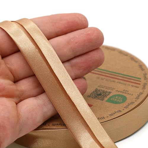 Image of Fold Satin Bias Tape - 99+ Colors - 3 /4 Inches Wide - 27 Yards - Fold Satin Binding Bias Ribbon Fabric Piping Bias Binding Tape for Sewing Clothing DIY (80. Nude) BYS80