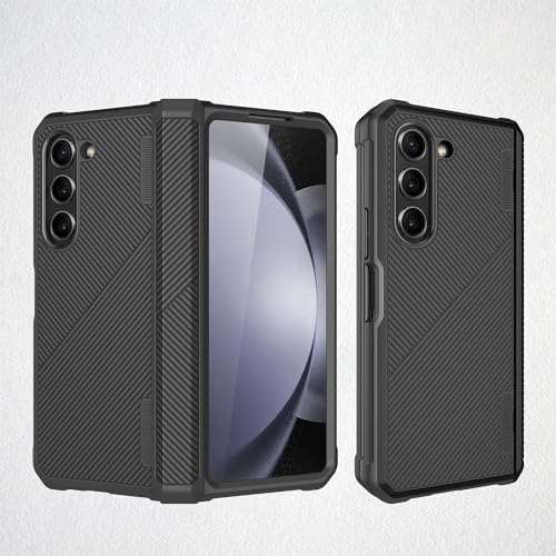 Coque Samsung Galaxy Z Fold5 noire avec protection complète antichoc et protège-écran