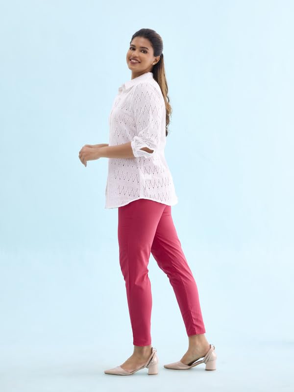 Image of GO COLORS Soft Cotton Pant Full Length for Women| Breathable, Mid Rise