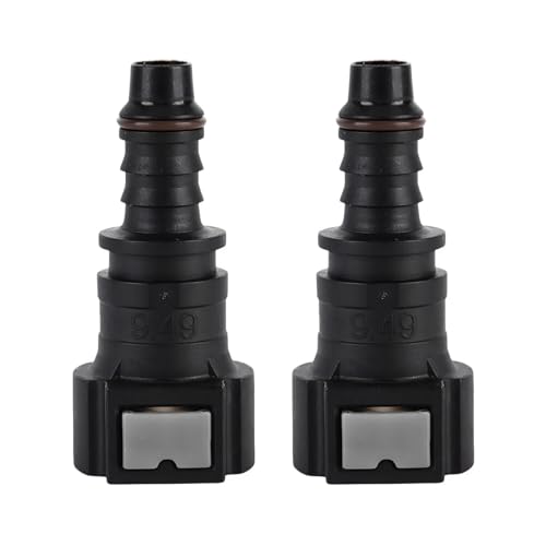 JNXIJ 2 PCS Fuel Line Quick Connector, 3/8 SAE to 5/16 ID Nylon Straight Fuel Line Connector with Seal Ring, Push-on Barb Straight Fitting Quick Release Connect Adapter for Cars