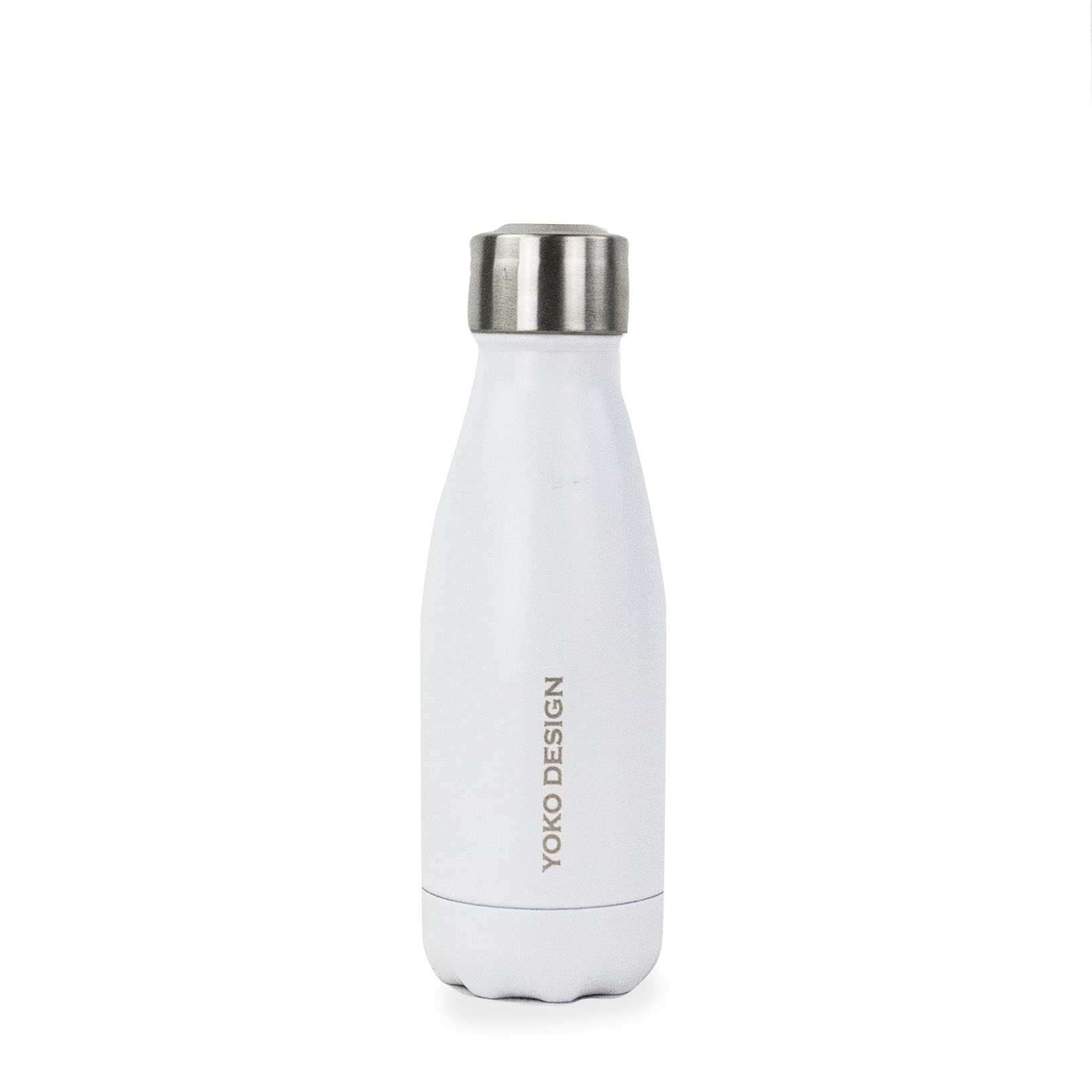 YOKO DESIGN 1336 Double-Walled Thermos Flask, Stainless Steel, Black, 19.8 x 6 x 6 cm, stainless steel, white, 19,8x6x6 cm