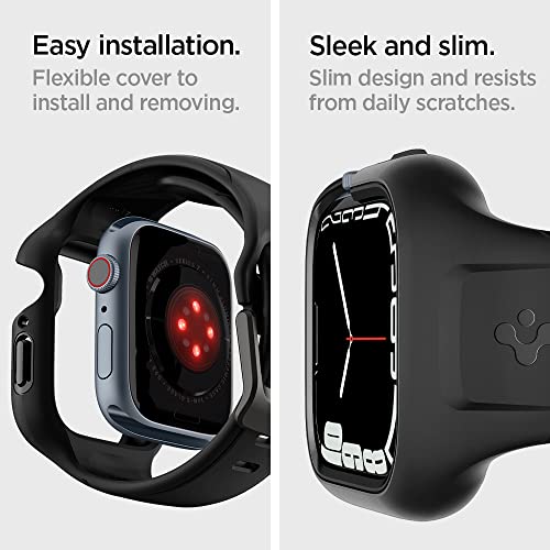Spigen Liquid Air Pro Case with built in Strap Compatible with Apple Watch Series 8/7 (41mm) - Black