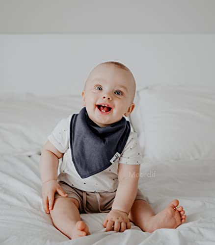 Meerdif 100% Organic Cotton Neutral Solid 10-Pack Baby Drool Bandana Bibs For Boys And Girls, Unisex Plain Colors For Teething And Drooling. #TOP5