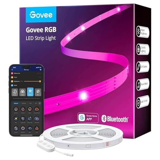 Govee LED Strip 30m, Bluetooth RGB LED Streifen mit App-Steuerung, Farbwechsel, Musik Sync, 64 Szenenmodus, Lichterkette für Schlafzimmer, Wohnzimmer, Haus, Bar, Party, Fest 30M