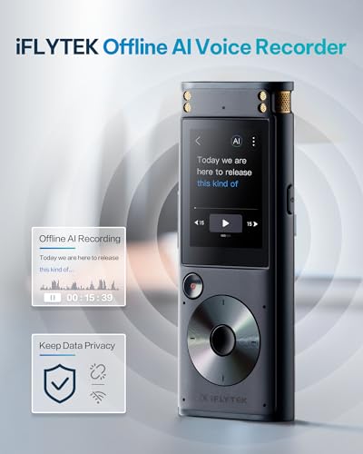 AI Voice Recorder with Playback & Voice Activated Recording, 32GB Digital Audio Recorder Device for Lectures, Real-Time Transcription, Noise Reduction - Ideal Spy Hidden Recorder, 302Pro