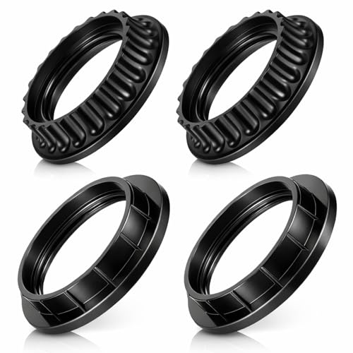 4 Pcs Lamp Shade Rings, 34mm&39mm Black E26 Light Socket Collar Rings 2 Sizes Black Threaded Reducer Collar Ring for Light Socket
