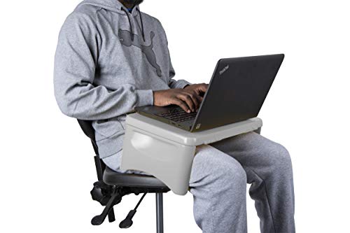 Mind Reader LAPSTOR-GRY Folding Lap, Portable Laptop Desk, Breakfast, Bed Table, Serving Tray with Extra Storage Space For Books, Files, Docs, School Supplies and More, for Kids, Adults, Green Lapdesk