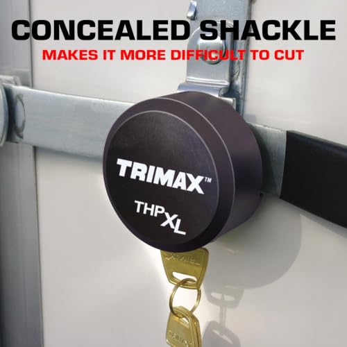 Image of Trimax, (THPXLALBK), Black, Solid Aluminum Hockey Puck Internal Shackle Lock, Universal Fit