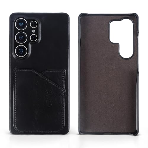 Étui Galaxy S20 cuir vintage noir anti-rayures avec porte-carte