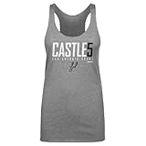 500 LEVEL Stephon Castle San Antonio Spurs Women's Tank Top - Stephon Castle San Antonio Spurs Elite WHT (Tri Gray, Medium)
