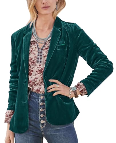 MINTLIMIT Velvet Jackets Blazer Suit for Women Notched Lapel Casual Formal Jacket Suits Long Sleeve...