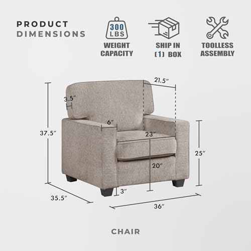 Sillón Estándar Chenille Beige miniatura 2