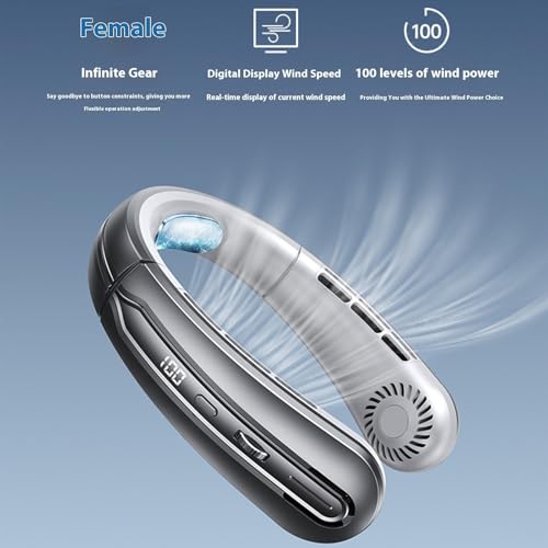 Ventilador portátil sin aspas recargable por USB con 100 velocidades ajustables 7