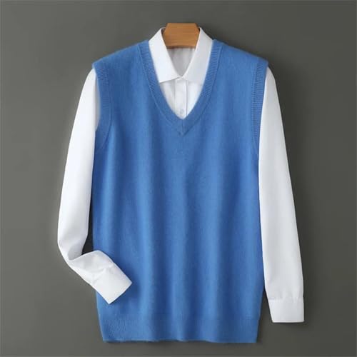 Men's Sweater Pullover V-Neck Sleeveless Vest Autumn Winter Solid Color Warm Knit Sweater Vest2