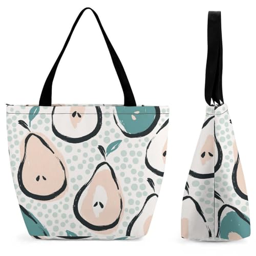 Sac à main pour femme poire verte | Grand sac de shopping voyage 32cm