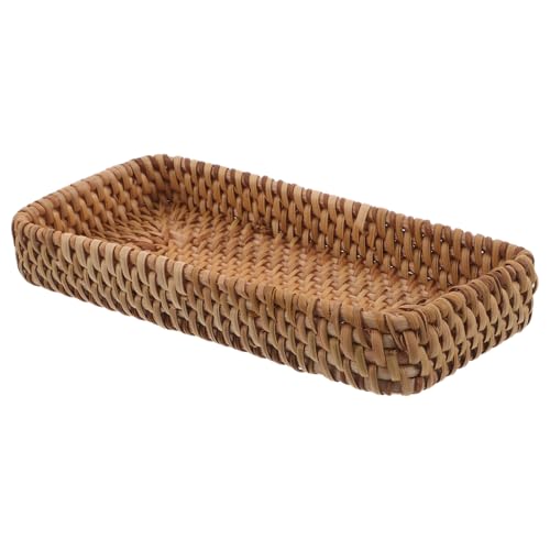 Cesta rectangular de ratán para solucionar el desorden en encimeras estrechas 2