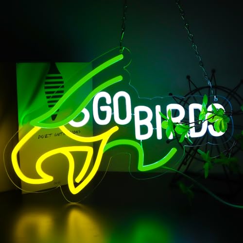 Eagle Go Birds Neon Signs for Wall Decor Go Birds LED Neon Light Up Sign for Man CaveDormitoryBedroomGifts for Teen BoysTeenage GirlsGame Player