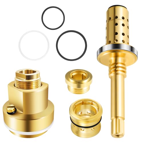 1 Set Brass Shower Valve Rebuild Kit Replacement Compatible with Symmons Temptrol Shower Valves with TA-10 Flow Control Spindle Assembly T-12A Cap Part & TA-4 Hot/Cold Seats