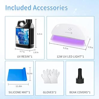 OSBANG UV Resin Kit with Light-250g, Clear Hard Type for Beginners and Professionals, UV Resin Kit for Jewelry Making, DIY Craft, Decor