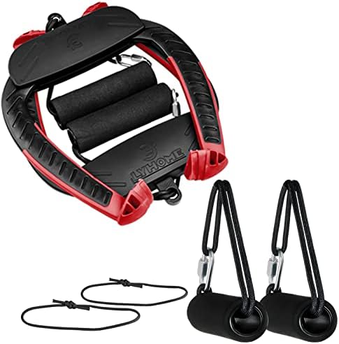 Portable Pull Up Bar and Dynamic Pull Up Bar Handles Strength Training for Doorway at home red