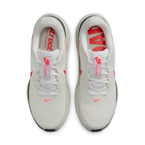 Image of Nike Men Structure 26 White /Bright Crimson-Medium Ash Running Shoes 6 UK