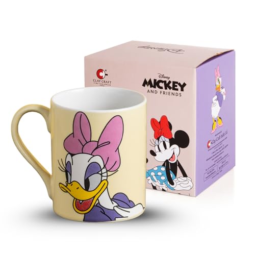 Image of Clay Craft - Official Disney Mugs : Daisy Duck Print, Fine Ceramic Coffee Mug, 360 Ml |Cartoon Character Gift Mug for Kids & Adults | Microwave & Dishwasher Safe