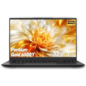 Computadora portátil de 15.6 pulgadas, portátil con oro 6500Y (Beat N5095, hasta 3.4 GHz), 32 GB RAM 1 TB SSD, pantalla IPS FHD 1080P, Bluetooth, WiFi, HDMI, tipo C, batería de 38 Wh