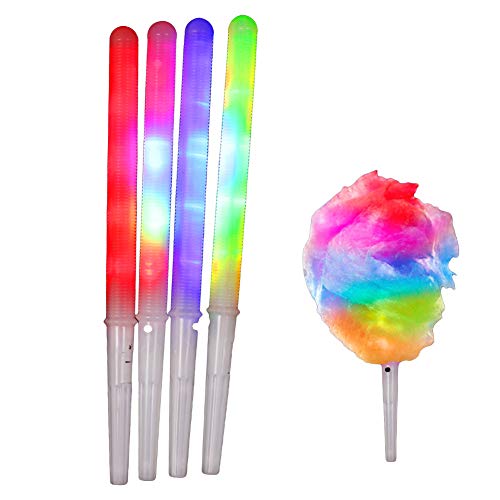 LED Glowing Sticks Light Up cones 7 Bright Colors 2 Modes V Shaped Handle with On Off Button for Parties (White)