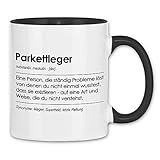 wowshirt Tasse Geschenk für Parkettleger Definition Geburtstag Weihnachten, Farbe:White - Black