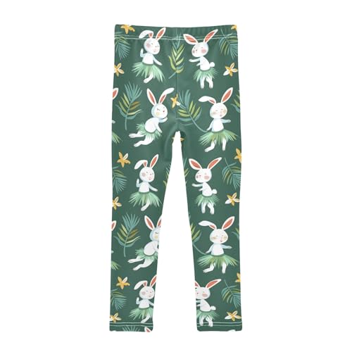 Rabbit Dancing Grass Skirt A Girls Leggings Athletic Pants Tights Stretch Bottom2
