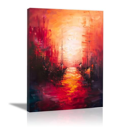 Impression sur toile abstraite 60x80cm encadrée pour salon et restaurant modernité