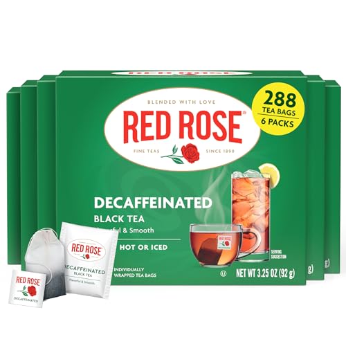 Red Rose Naturally Decaffeinated Black Tea (12-Pack, 576 Bags)