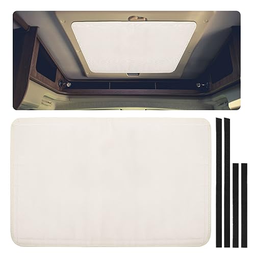 TOYMIS RV vent insulator, waterproof insulation for RV vent and skylight cover with reflective surface for camper van accessories RV 41 x 64 cm (White)