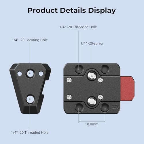 Image of SMALLRIG V-Lock Mount Plate Kit, Mini V Mount Battery Plate with 1 /4 inch-20 Threaded Holes, Quick Release and Lightweight for V-Mount Battery, Monitors, Magic Arms 6021 | Mini V-Lock Mount Plate Kit, Lightweight for Smallrig V-Mount Battery VB99 SE / VB50 / VB99 / X99, Monitors, Magic Arms