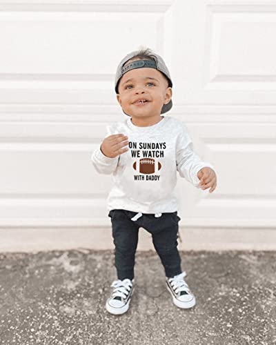 Lamuusaa Toddler Kid Baby Girl Boy On Sunday We Watch Football With Mommy/Daddy Sweatshirt Oversized Sweater Fall Clothes (Football With Daddy , 2-3 Years ) #TOP2