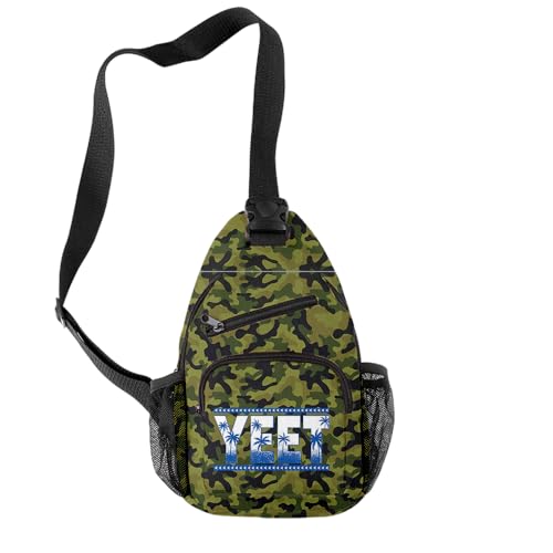 YUDI Jey Uso YEET Backpack Blue Printed Multi Zipper Casual Crossbody Bag (6,F)